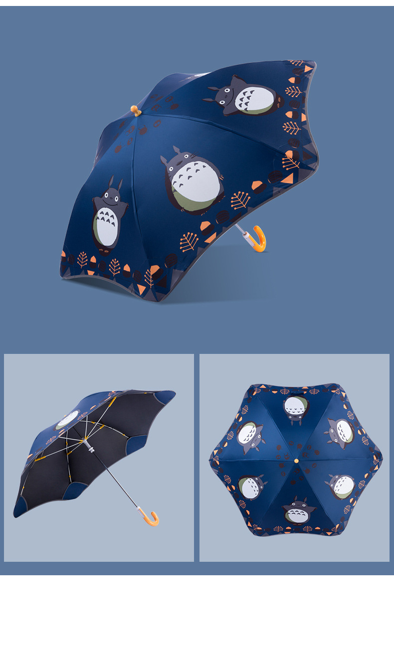 厂家直销 时尚个性卡通龙猫系列雨伞儿童防晒防雨雨伞家用伞雨天