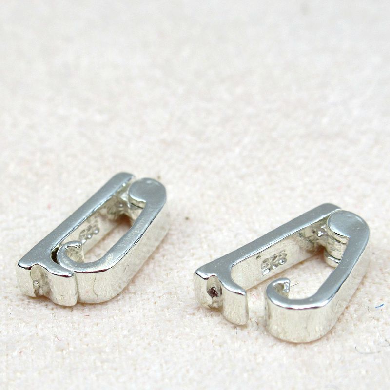 diy玉坠扣项链扣子接头扣连接扣夹扣瓜子扣925纯银吊坠扣头卡扣