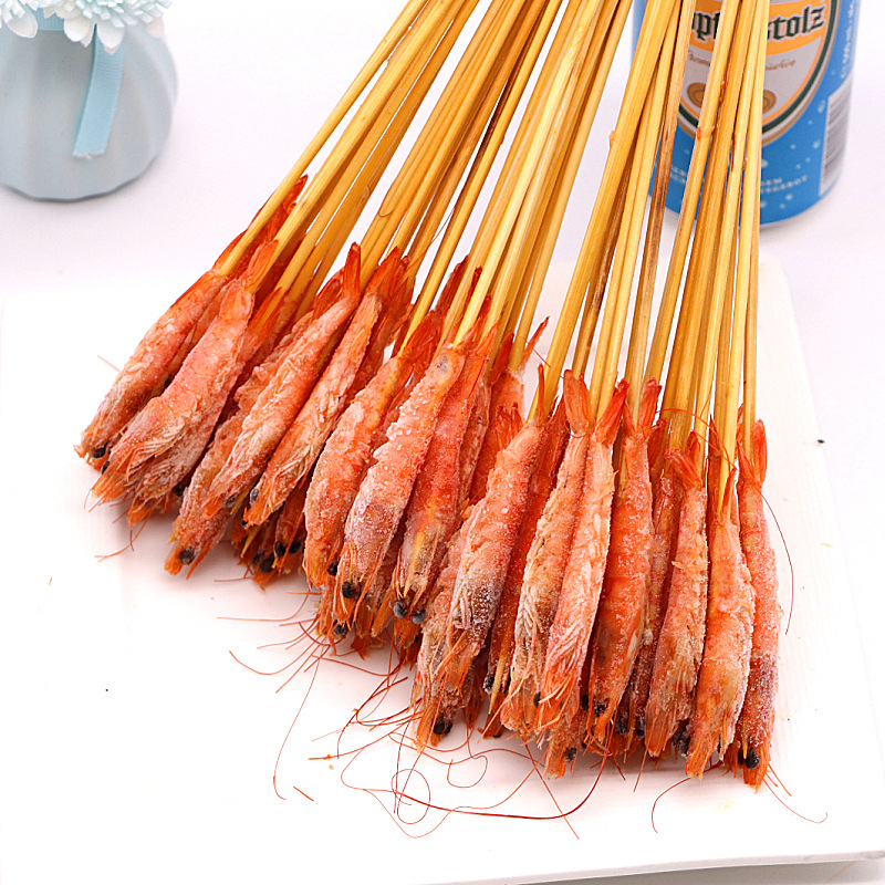 手把虾串小虾串烧烤小鲜肉油炸小肉串半成品1000串街边小吃手把串