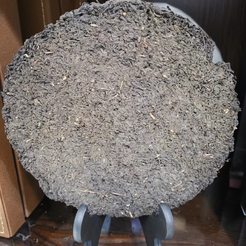 九龙池荒山千两饼600克湖南安化黑茶金花千两茶饼花卷饼茶