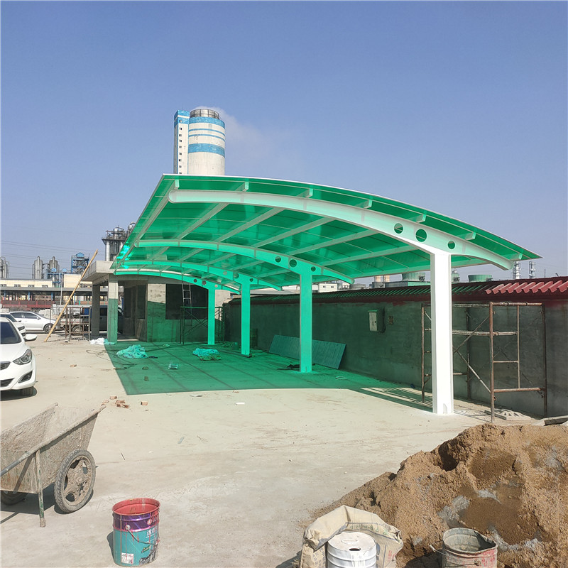 安装阳光板电瓶车棚 户外汽车遮阳遮雨棚停小区车库入口门头雨棚