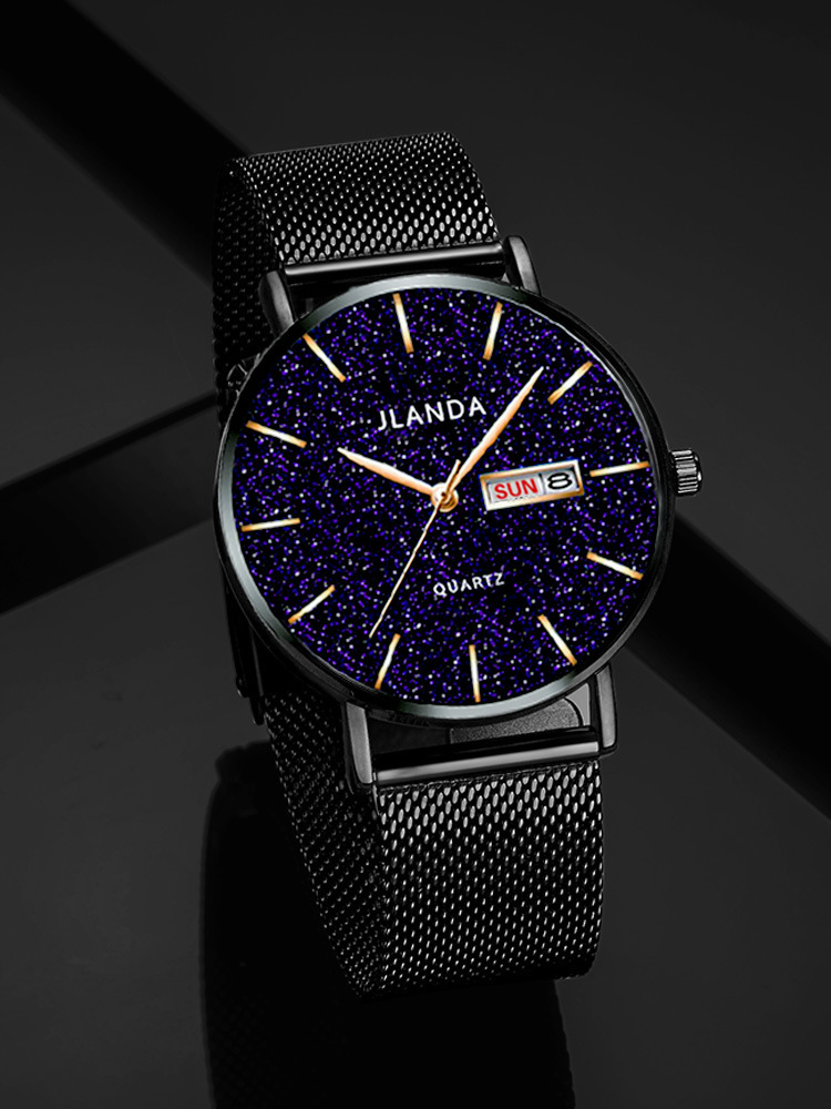手表jlanda金丰达星空石英表watch潮流双历时尚男士手表men watch
