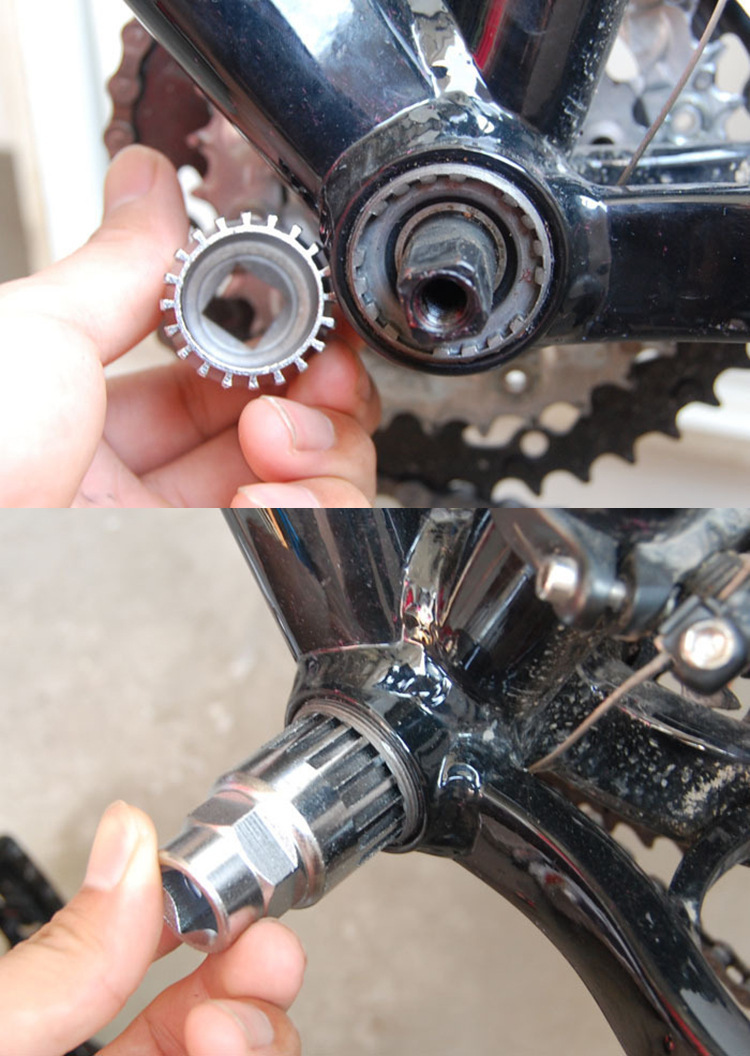 自行车山地车牙盘曲柄套筒中轴拆卸工具单车维修中轴套装修理套筒