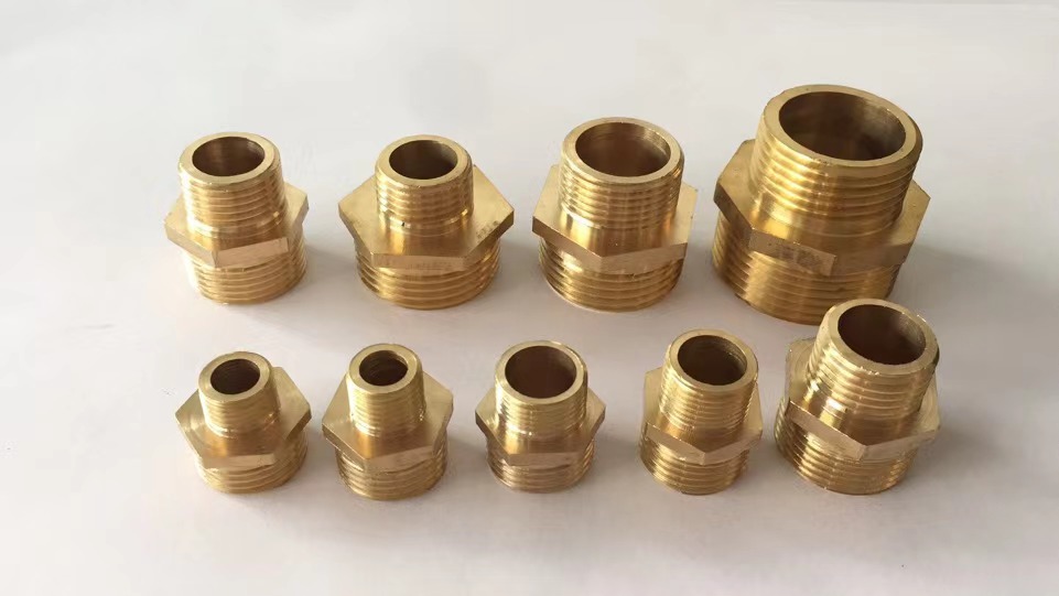 铜外丝接头1寸变4分对丝 异径外丝接头55g加厚五金配件批发定制