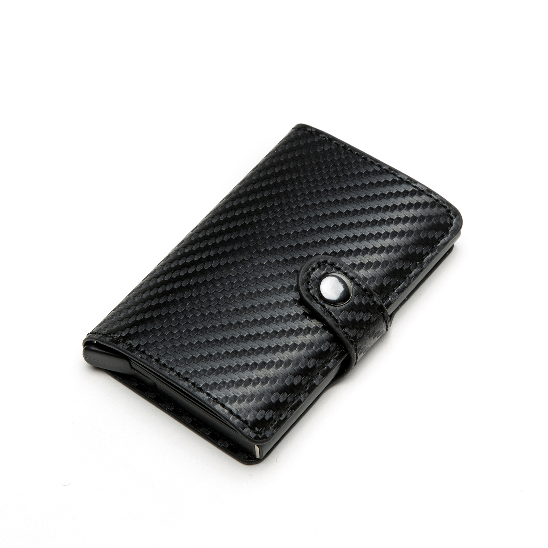 厂家直销碳纤维卡包铝合金卡盒防盗卡夹rfid卡包信用卡包搭扣钱包