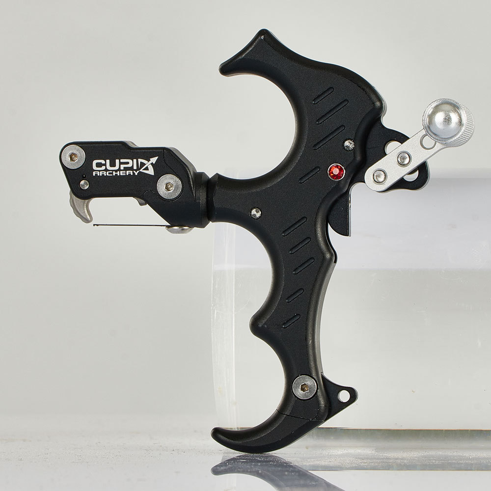 huwairen c3勾式弓箭撒放器 铝合金cnc磨砂黑复合握撒射箭配件