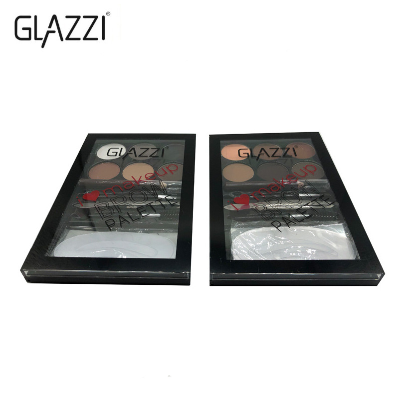 Glazzi Eyebrow Powder Set Waterproof Sweat-Proof Long-Lasting Eyebrow Sticker Brush Set Makeup Wholesale