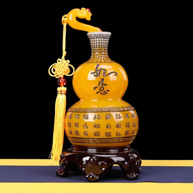 平安如意葫芦摆件工艺品家居摆设酒柜创意客厅乔迁装饰品开业礼品