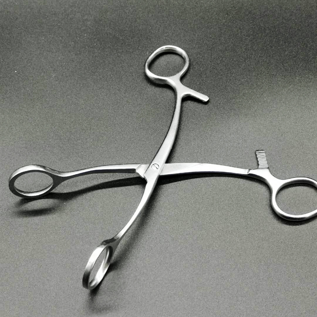 不锈钢医用舌钳拉舌钳口腔科检舌钳牙科钳子17cm口腔科器械医院用