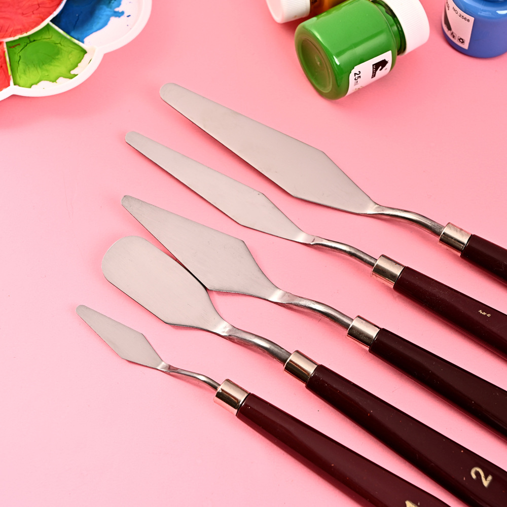 五支油画刮刀套装颜料调色刮刀美术丙烯水粉画用品5支油画刀套装
