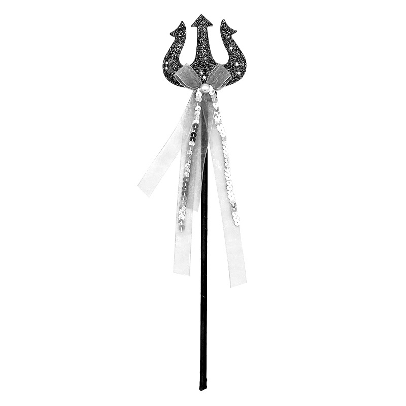 跨境万圣节武器恶魔叉子儿童三角叉蝴蝶结仙女棒节日表演服装道具