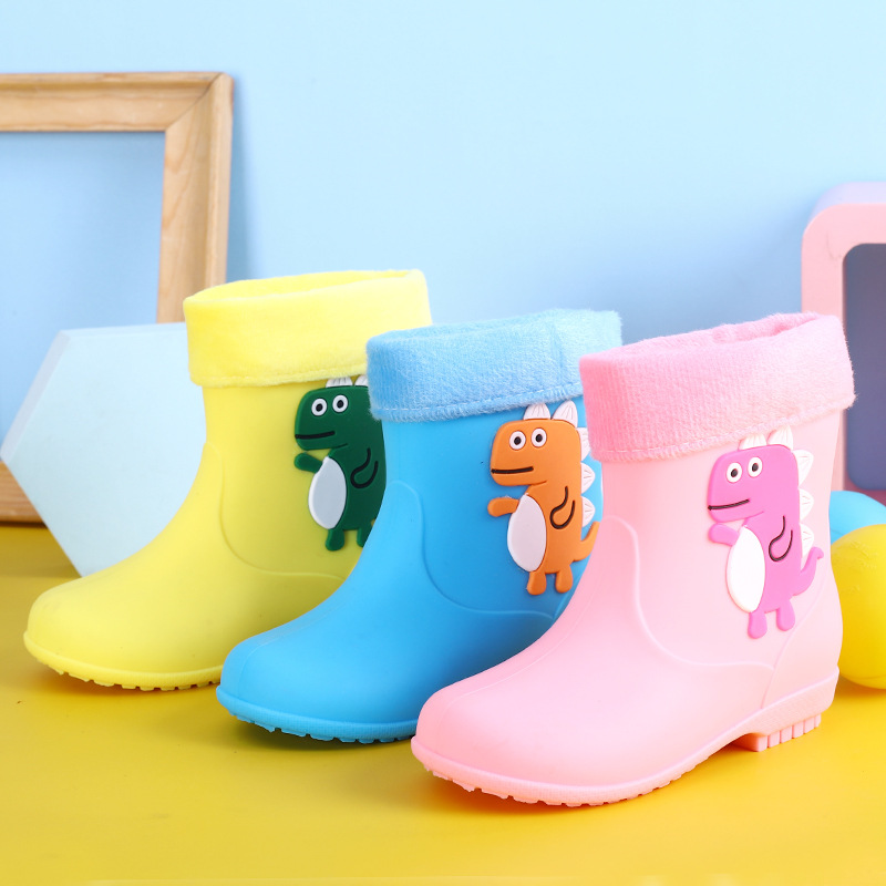 合利鲨新款四季男女儿童宝宝可爱大恐龙时尚卡通时尚休闲室外雨靴
