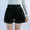 2020 Autumn and winter new pattern fashion Solid Nail bead Elastic Paige Casual pants Easy Show thin Broad leg shorts 2020 Autumn and winter new pattern fashion Solid Nail bead Elastic Paige Casual pants Easy Show thin Broad leg shorts