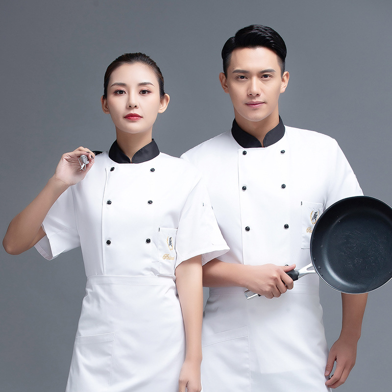 厨师工作服男短袖餐厅烘焙糕点西点师工作服夏天面包师甜品店服装