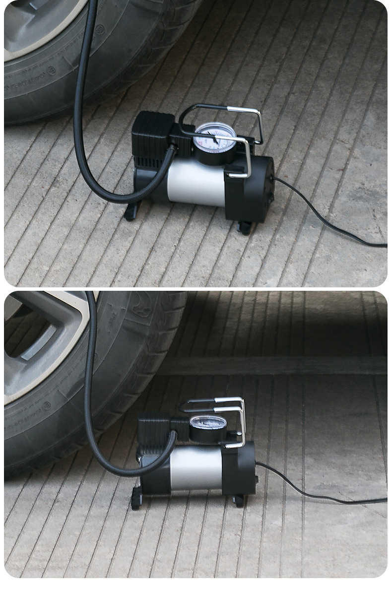 车载充气泵汽车打气筒 小轿车小型打气泵便携式车用电动12v加气泵