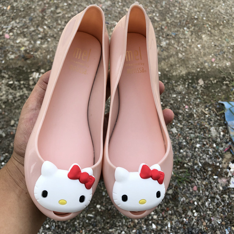 mini melissa kitty秋季中大童新款凉鞋pvc鱼嘴加厚小猫咪果冻鞋