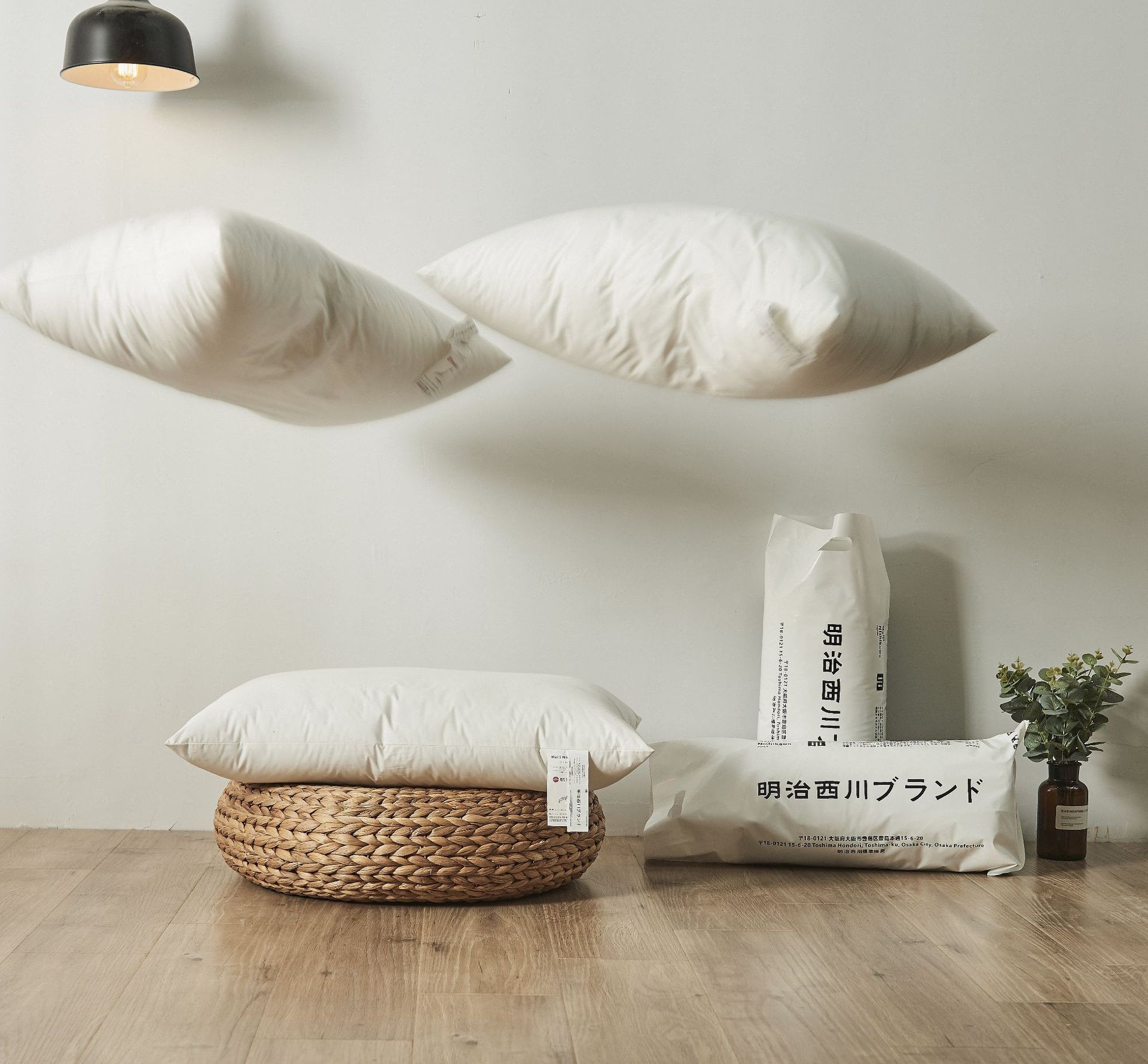 日本明治西川枕芯全棉枕头超柔五星级酒店枕芯单人护颈枕头一代发