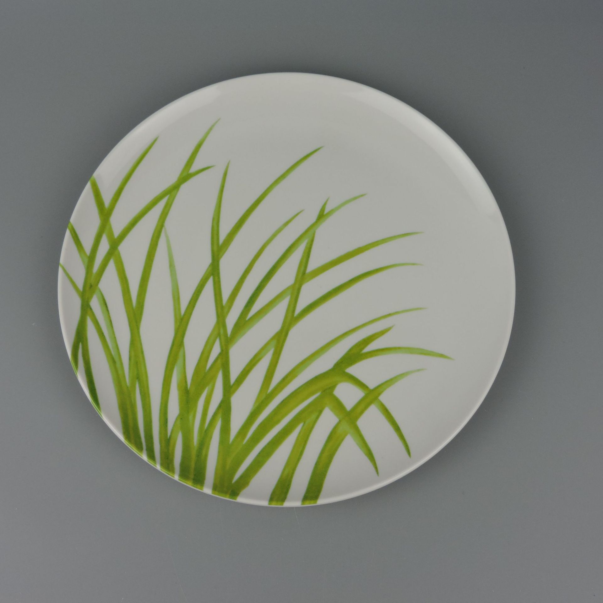 现代田园花卉圆盘密胺盘子 室外野餐碟子8寸加厚密胺餐具定制logo