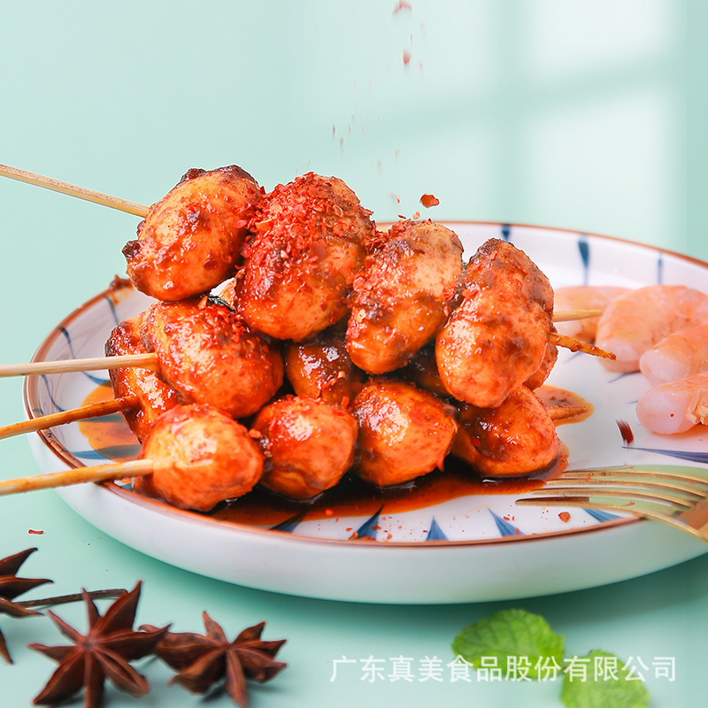 广东真美食品即食虾滑 网红即食虾丸零食办公室休闲小吃批发代发