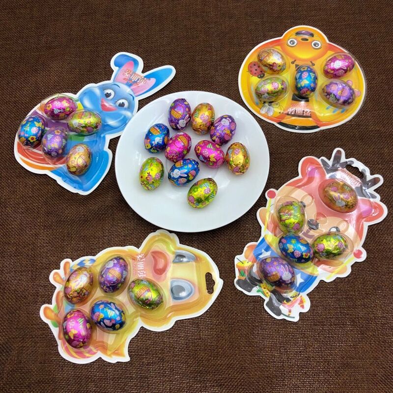 巧克力儿童可爱卡通造型实心巧克力球散装彩色糖果送小孩趣味零食