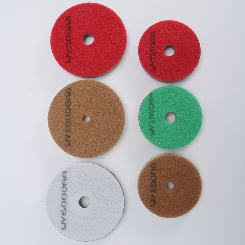 伟艺4寸8cm石材海绵抛石材抛光片平面抛光片纤维磨片