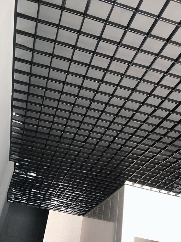 格栅吊顶铝木纹方通铝方通蓝色幼儿园pvc方格塑料天花铝合金吊顶