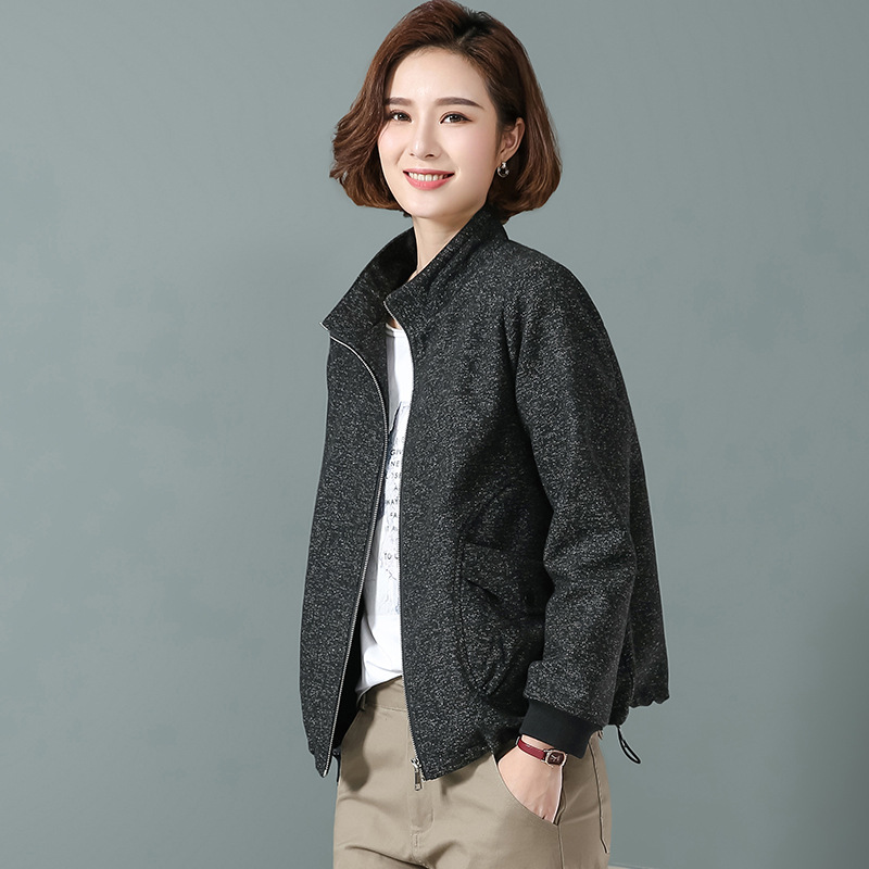 清仓代发立领短款外套女秋装韩版大码宽松时尚夹克上衣棒球服0559
