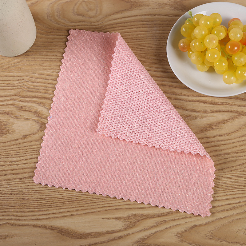 Polyester Cotton Pearl Grain Dishcloth Kitchen Supplies Absorbent Cloth Household Cleaning Scouring Pad Wholesale