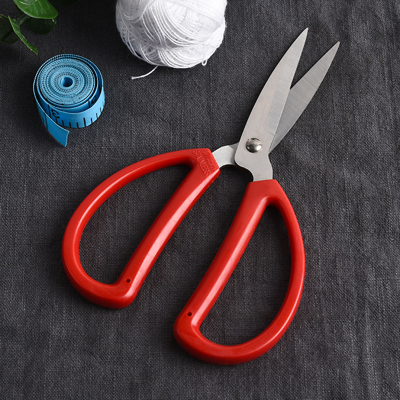 Factory Direct Supply Dyk178 Household Scissors Kitchen Office Scissors Plastic Handle Scissors Red Stainless Steel Handwork Scissors