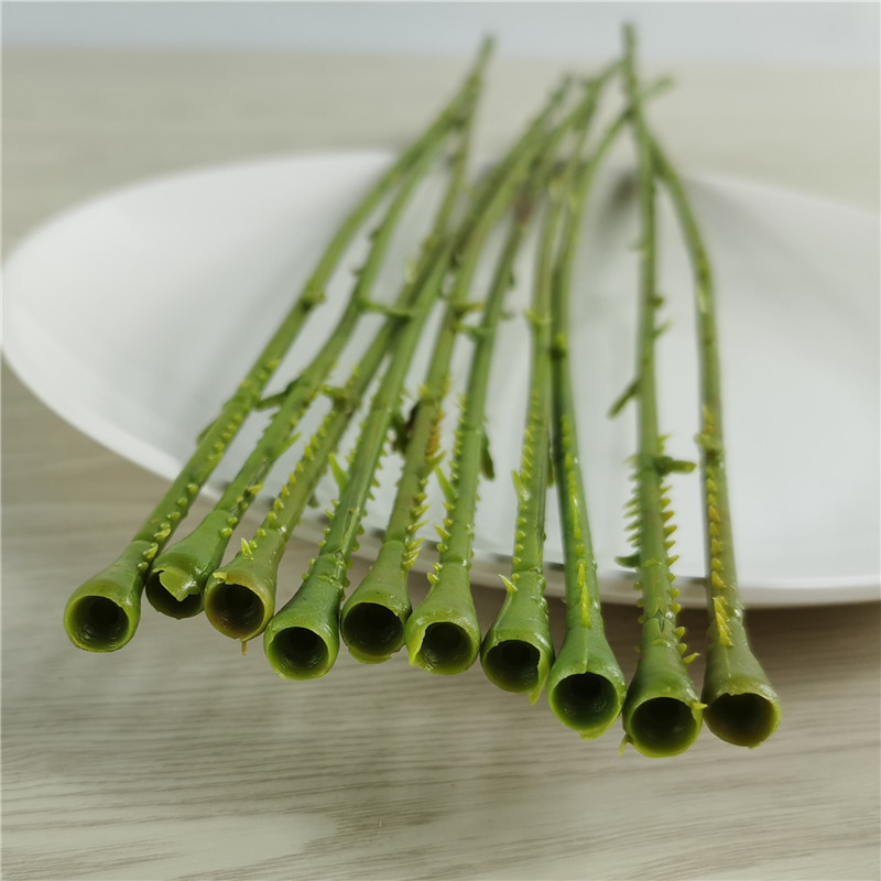 仿真玫瑰 丝网花 带叶玫瑰杆 婚礼 纸箱叶仿真园艺办公文化仿真植