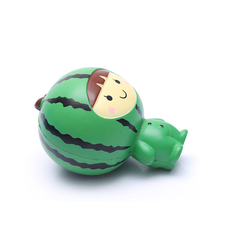 慢回弹西瓜公仔 卡通玩具压力球 pu发泡西瓜握力球