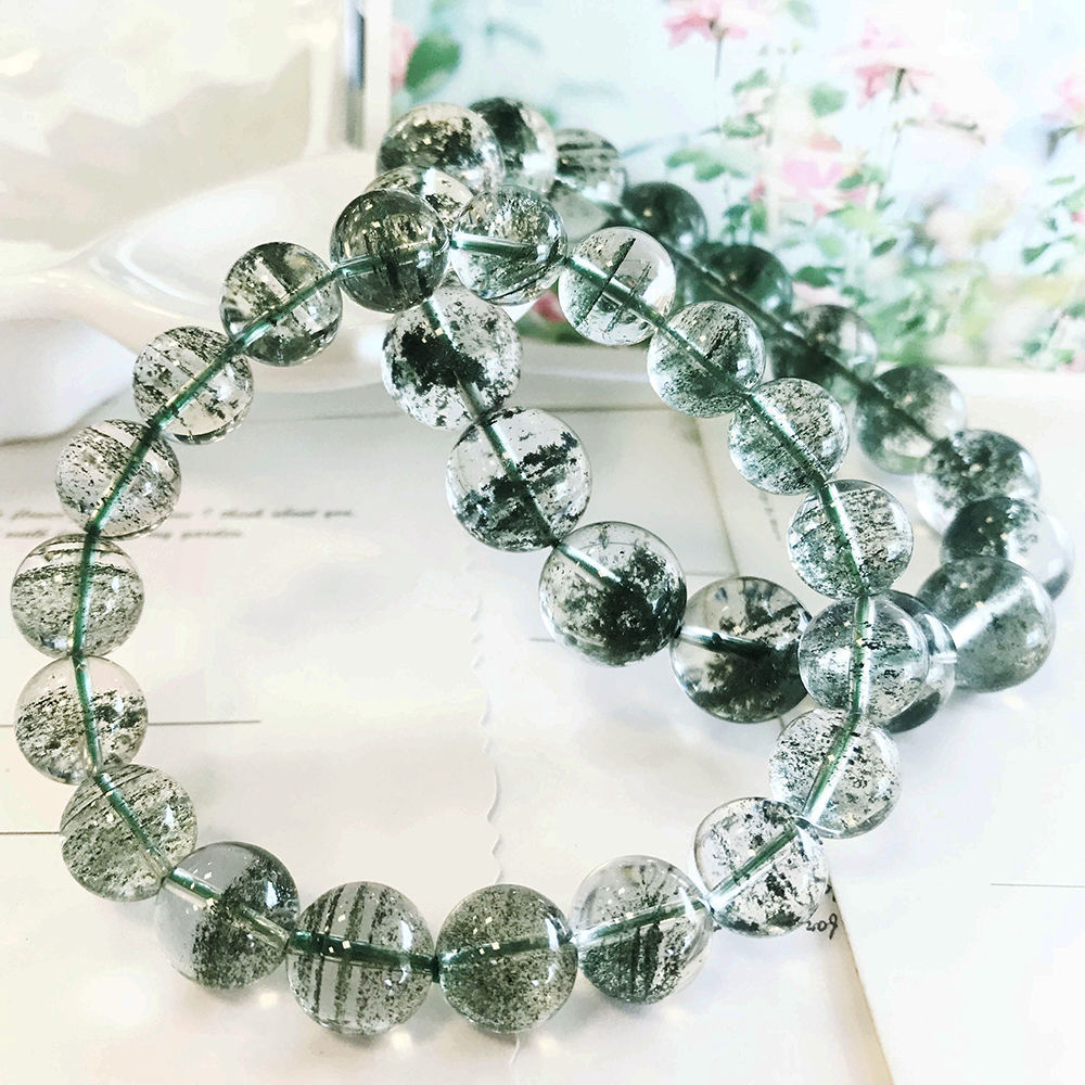 巴西绿幽灵水晶满天星单圈手链招财助业聚宝厂家批发支持实拍