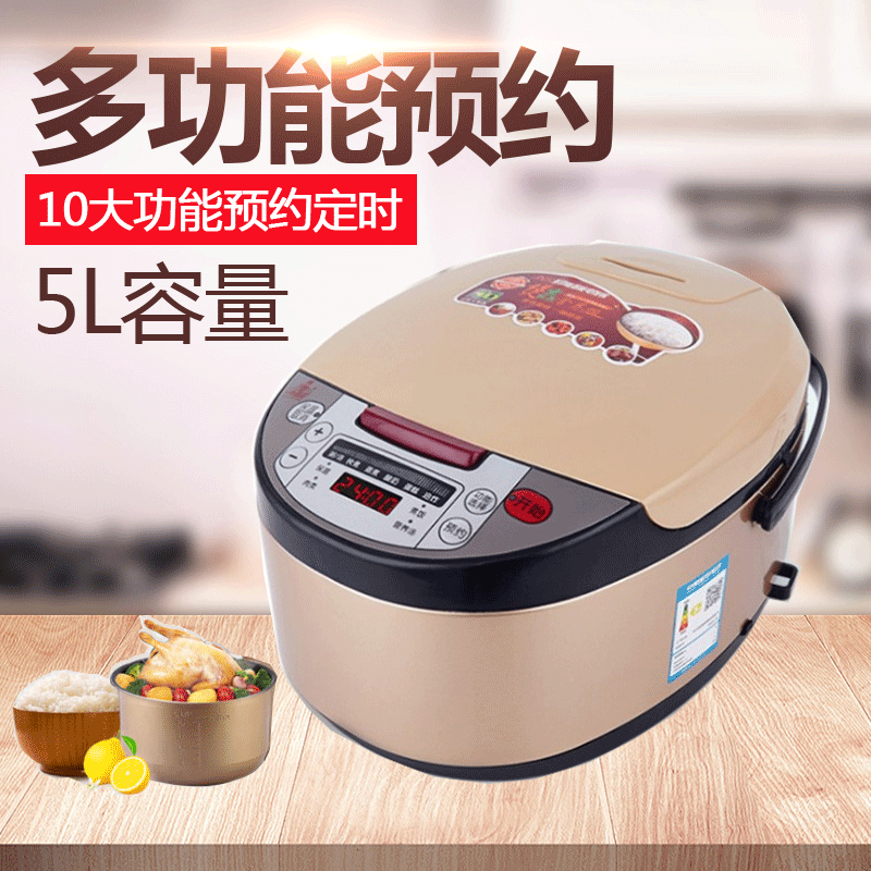 厂家5l大容量豪华方煲金纳斯迷你智能电饭煲礼品家用电饭锅代发