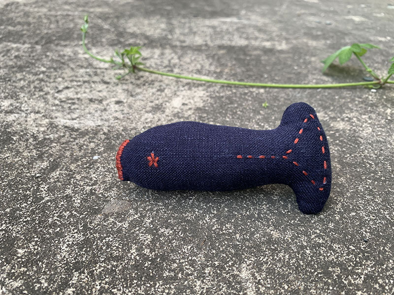 大小姐/原创亚麻纯手工缝制布鱼民族风个性布艺小鱼胸针挂件包饰