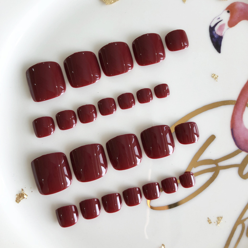 穿戴甲片假指甲贴片防水美甲贴成品脚指甲美足脚趾甲美脚甲片批发