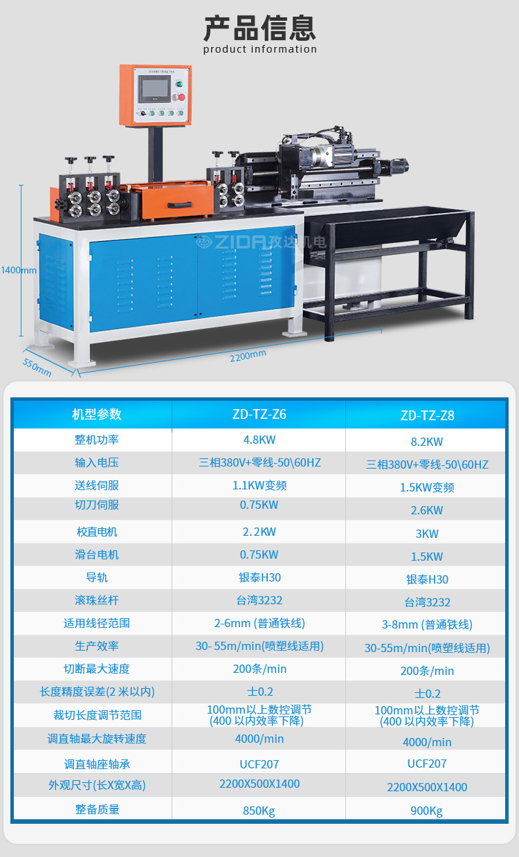 伺服追剪调直机 圆钢下料机 冷拉线裁断机 自动高速调直机切料机