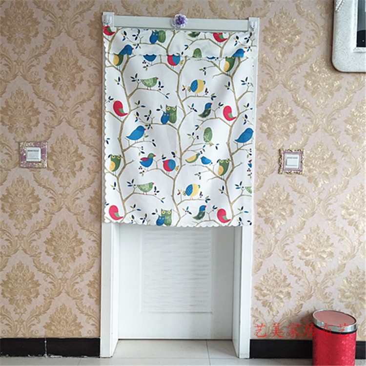 布艺蕾丝软纱短门帘卧室厨房半帘四季隔断玄关卫生间半截布门帘