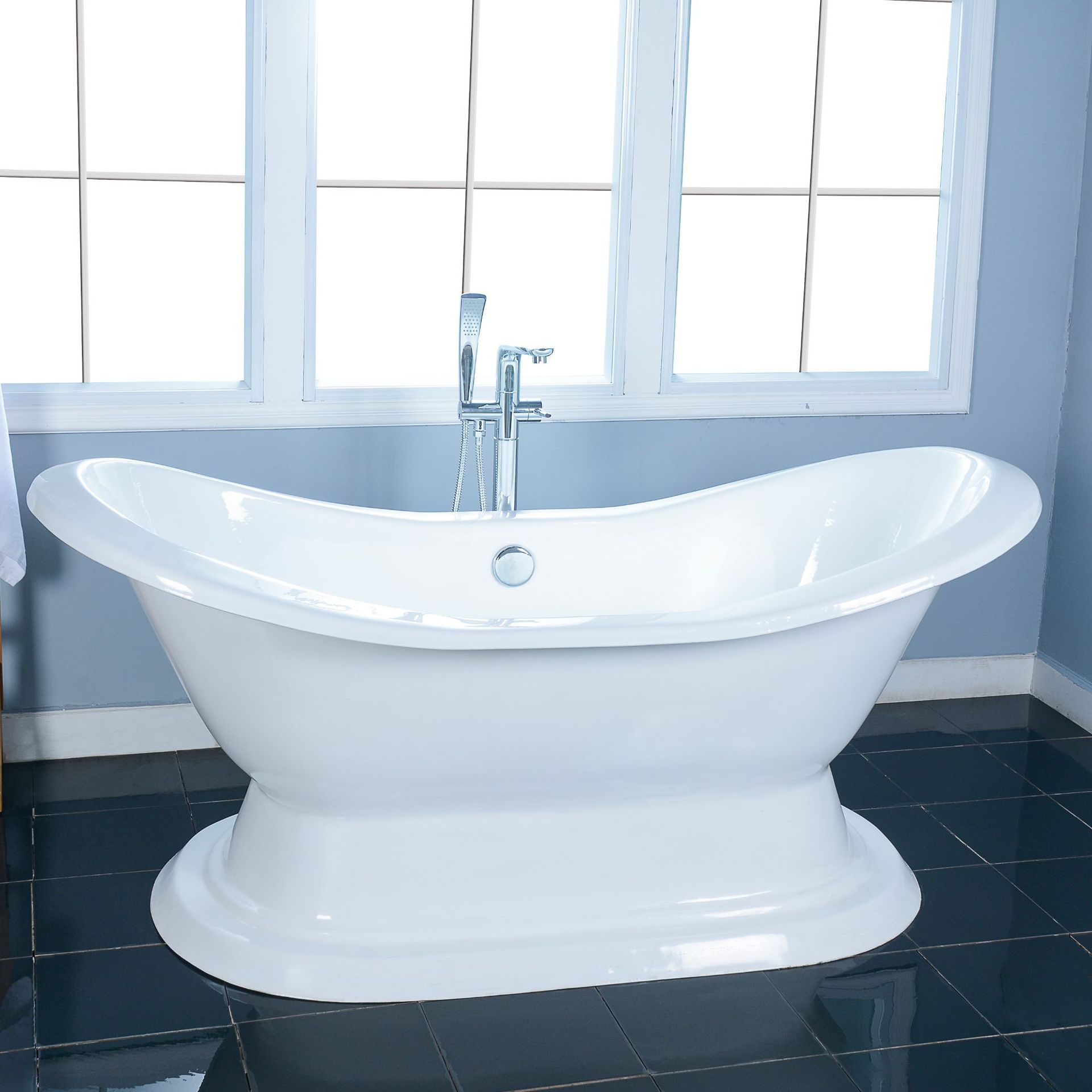 厂家直销 古典豪华独立式带底座铸铁搪瓷浴缸