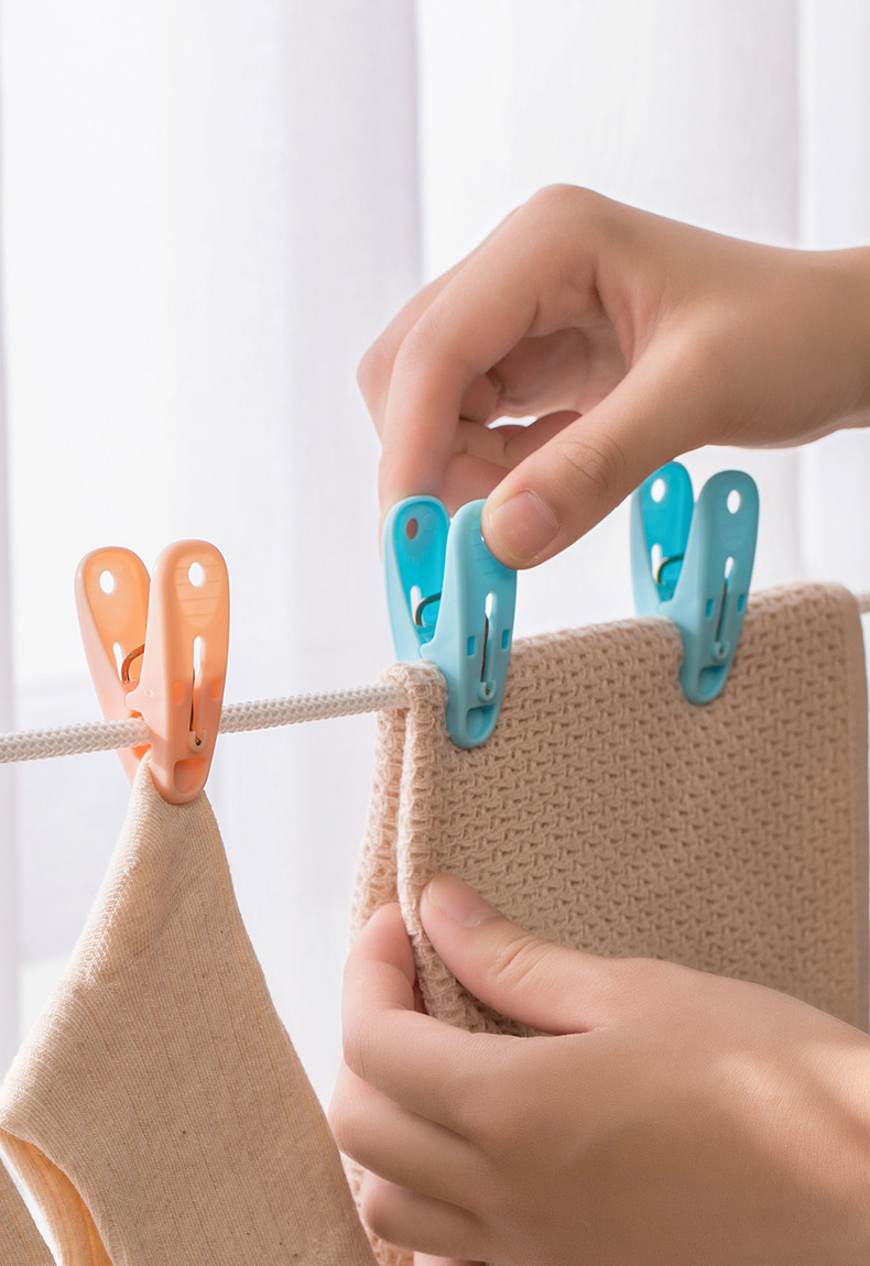 茶花夹子塑料衣架被子晒小晾衣夹防风家用的固定晾晒多强力衣服大