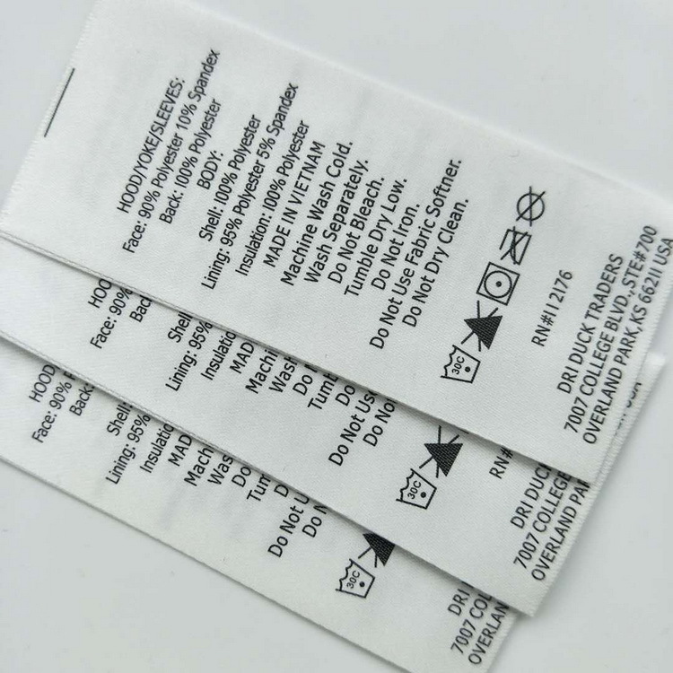 山东工厂生产童装洗唛带洗水符号洗水标服饰水洗标洗水唛主唛logo