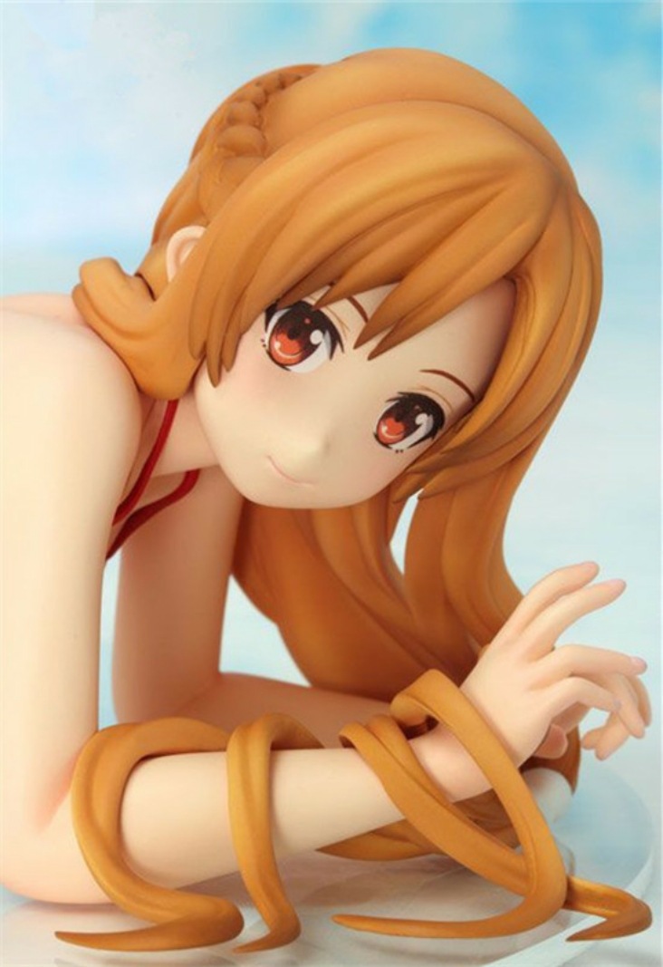 动漫模型批发 亚丝娜 结城明日奈刀剑神域 条纹 泳装 趴姿 手办