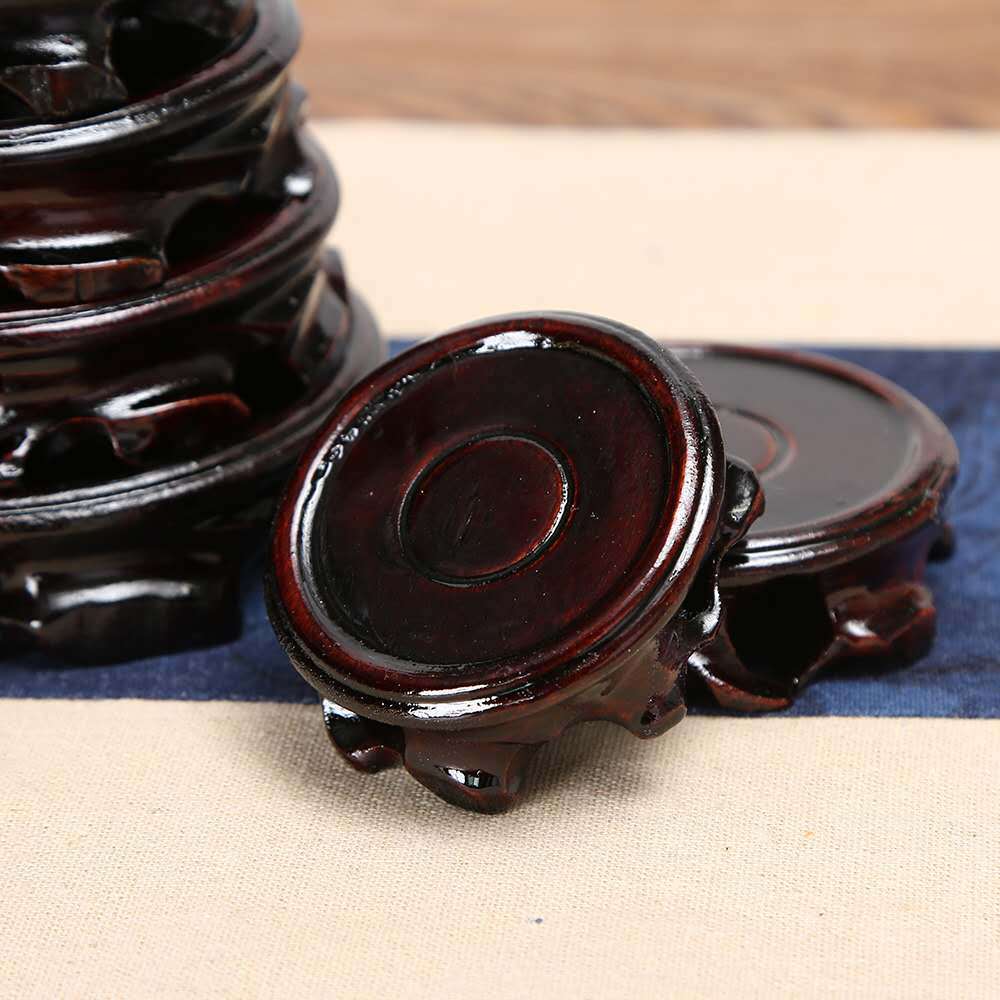 圆形花瓶鱼缸紫砂壶木质底托根雕底座奇石佛像摆件木质底座批发