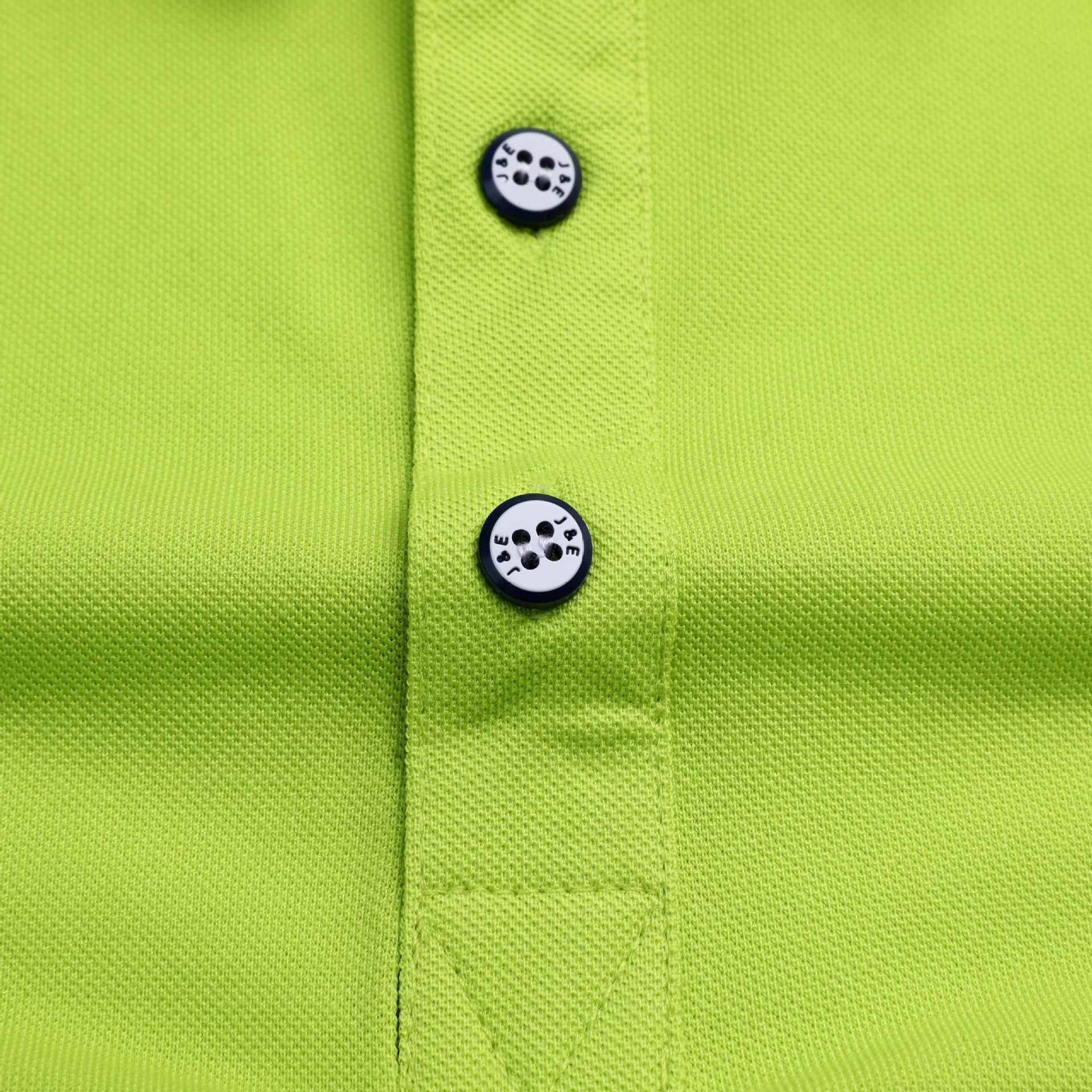 团体工厂广告衫-提花领珠地网眼果绿色明绿色翻领商务polo衫