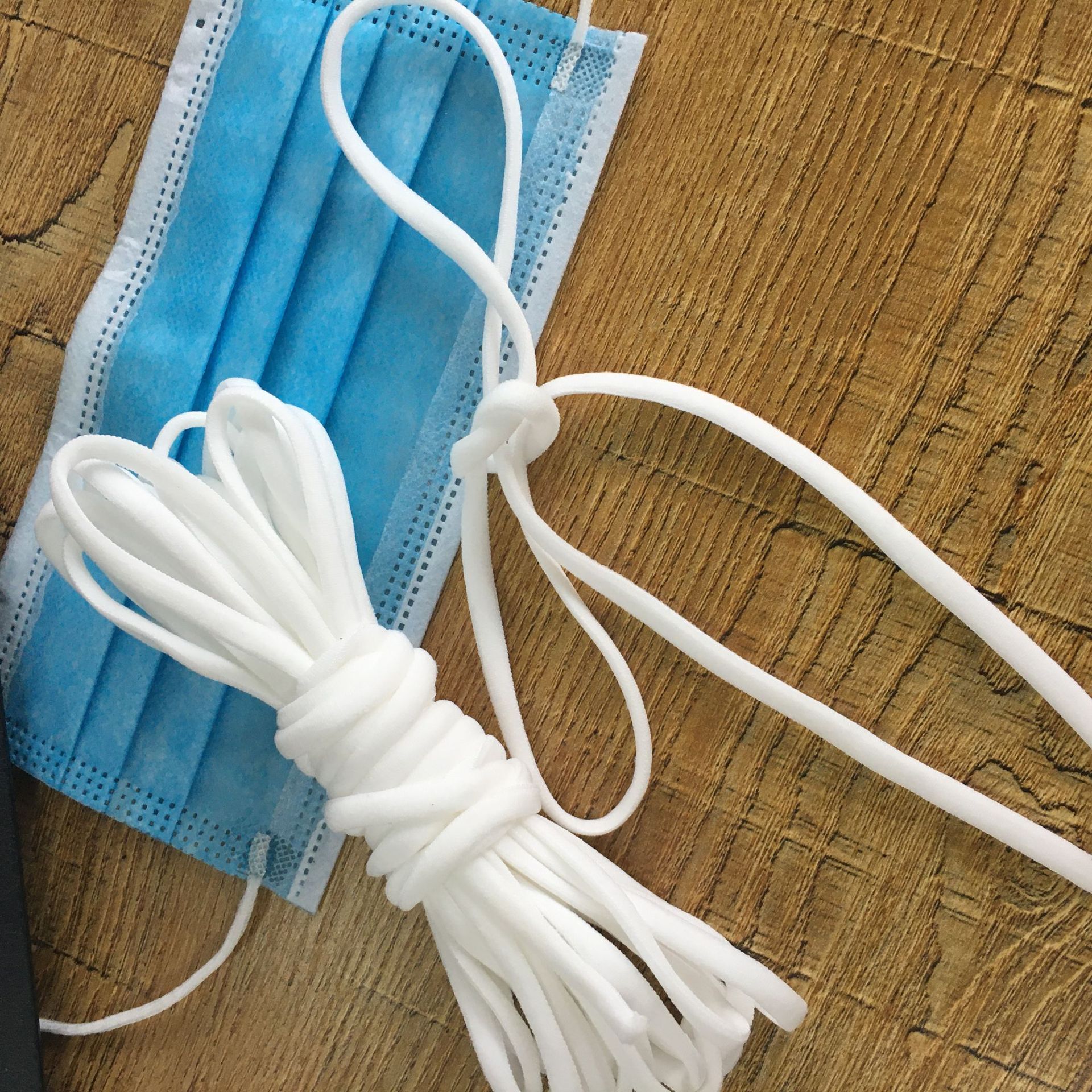 厂家直销口罩绳圆形55mm氨纶松紧带锦纶优质弹力耳绳口罩辅料批发