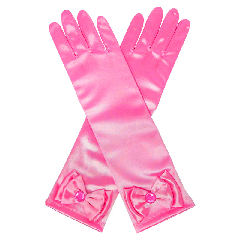 冰雪奇缘儿童手套 艾莎公主蝴蝶结手套 化装舞会服饰连指手套