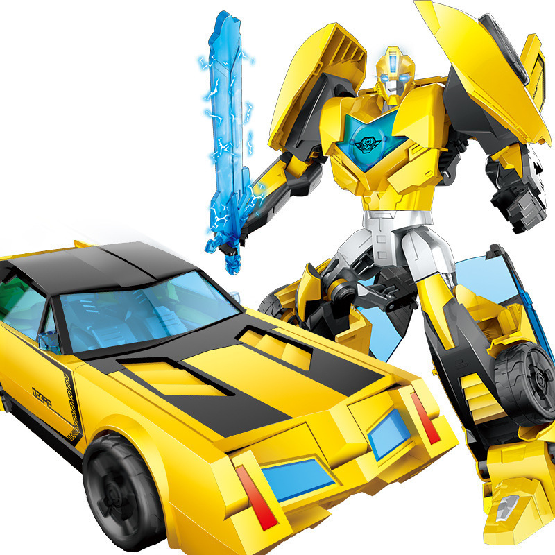 变形玩具金刚黄蜂5机器人合金模型汽车声光版儿童男孩礼物手办