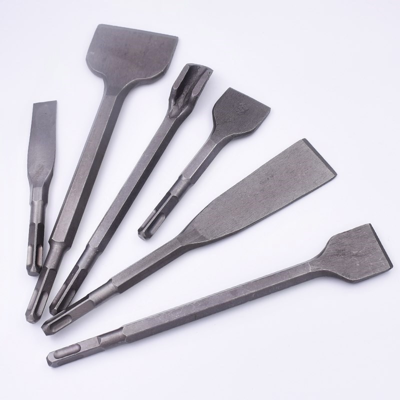 轻型圆柄过墙凿子合金加长开槽电镐冲击占子凿子 扁头方柄圆头电