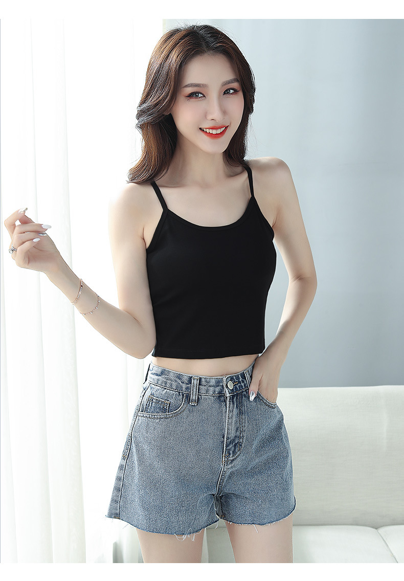 超短款吊带背心女外穿内搭性感ins潮后交叉款小心机露脐小背心女