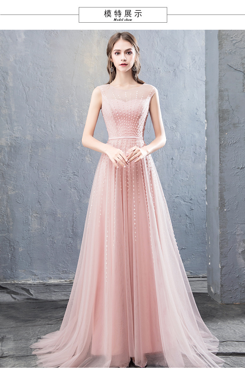 女装秋冬季2020新款晚礼服时尚晚宴会主持人长款礼服豆沙色连衣裙