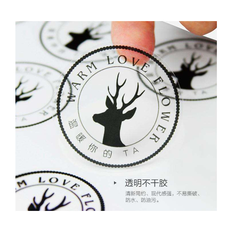 Color Printing Transparent Stickers Label Custom Logo QR Code PVC Reusable Adhesive Sticker Custom
